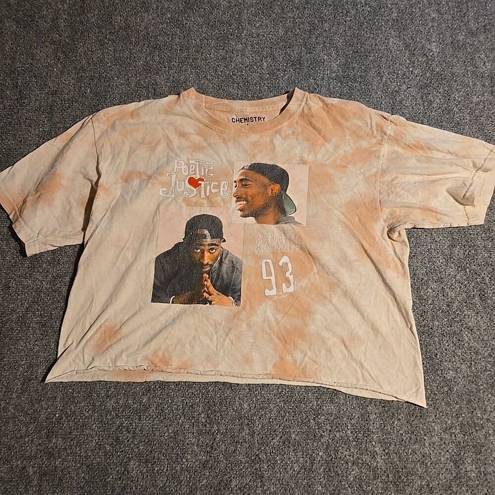 Poetic Justice Cropped T-Shirt Women’s Large 90s Movie Graphic Tee 2Pac